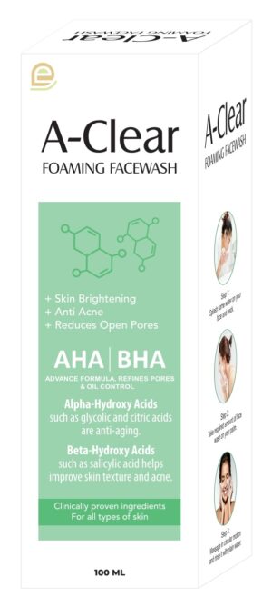 A-Clear Foaming Facewash – AHA & BHA Skin Clarifying Formula
